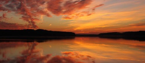 On the waters B__Sunset over Staunton River State Park